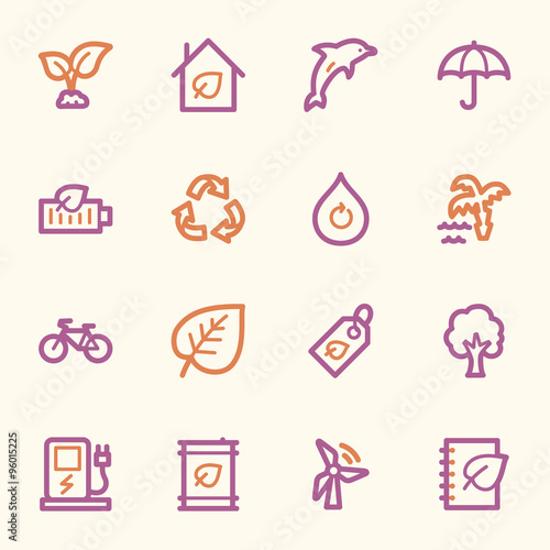 Ecology web icons set