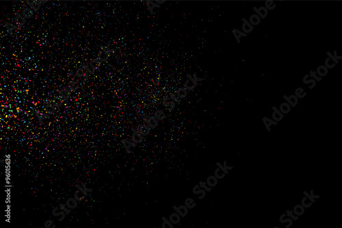 Colorful confetti vector. Grainy abstract colorful texture on a black background. Design element. Vector illustration,eps 10.