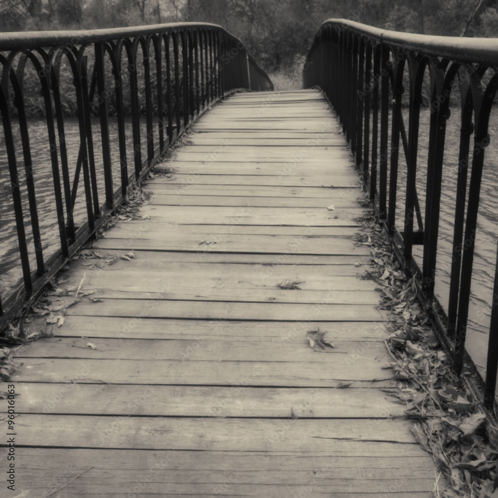 Fototapeta premium deserted bridge over the river