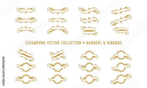 Steampunk Collection (isolated on white) - Banners & Ribbons