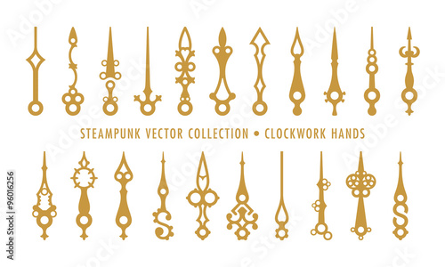 Steampunk Collection (isolated on white) - Clockwork Hands photo