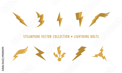 Steampunk Collection (isolated on white) - Lightning Bolts