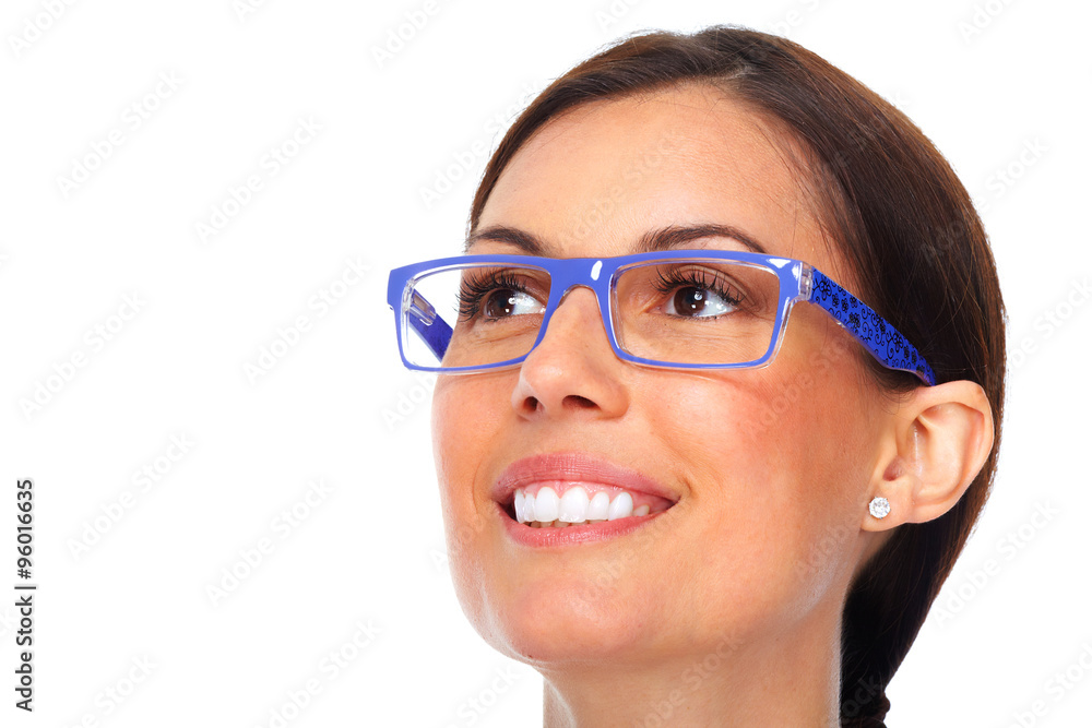 Beautiful young lady wearing eyeglasses. Beautiful young lady wearing eyeglasses.