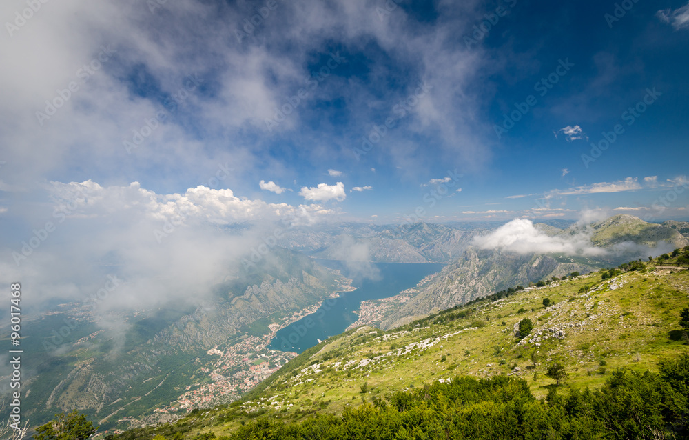 The bay of Kotor view from Lovcen national park