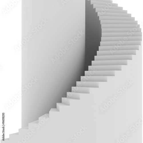 Spiral staircase. 3d render on white background