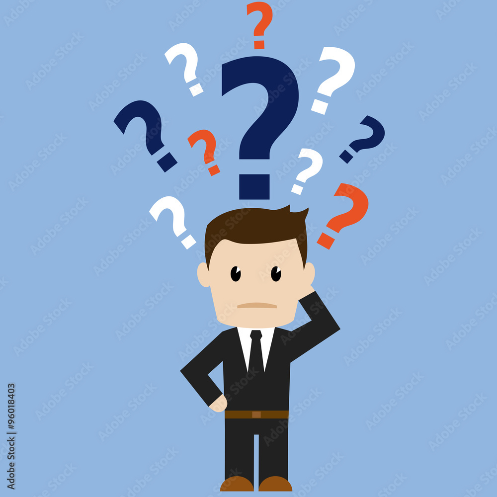 Confused business man vector illustration. Confused business man vector illustration.