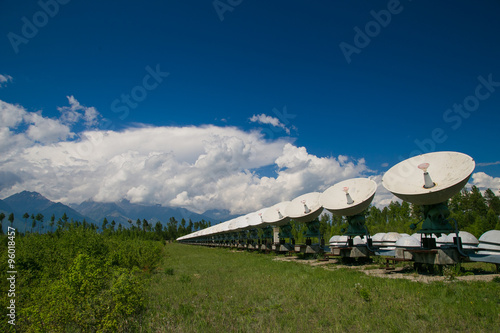 Radio telescope in the mountains
