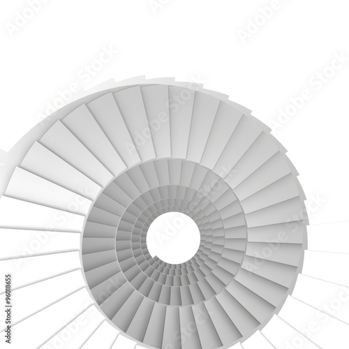 Gray spiral staircase.