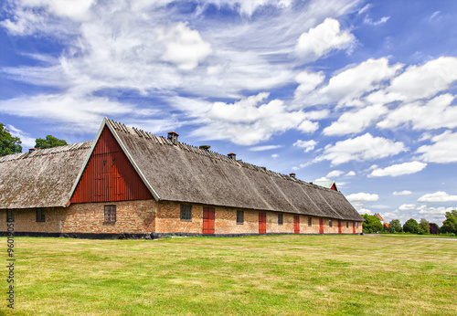 Old thatched roof barn