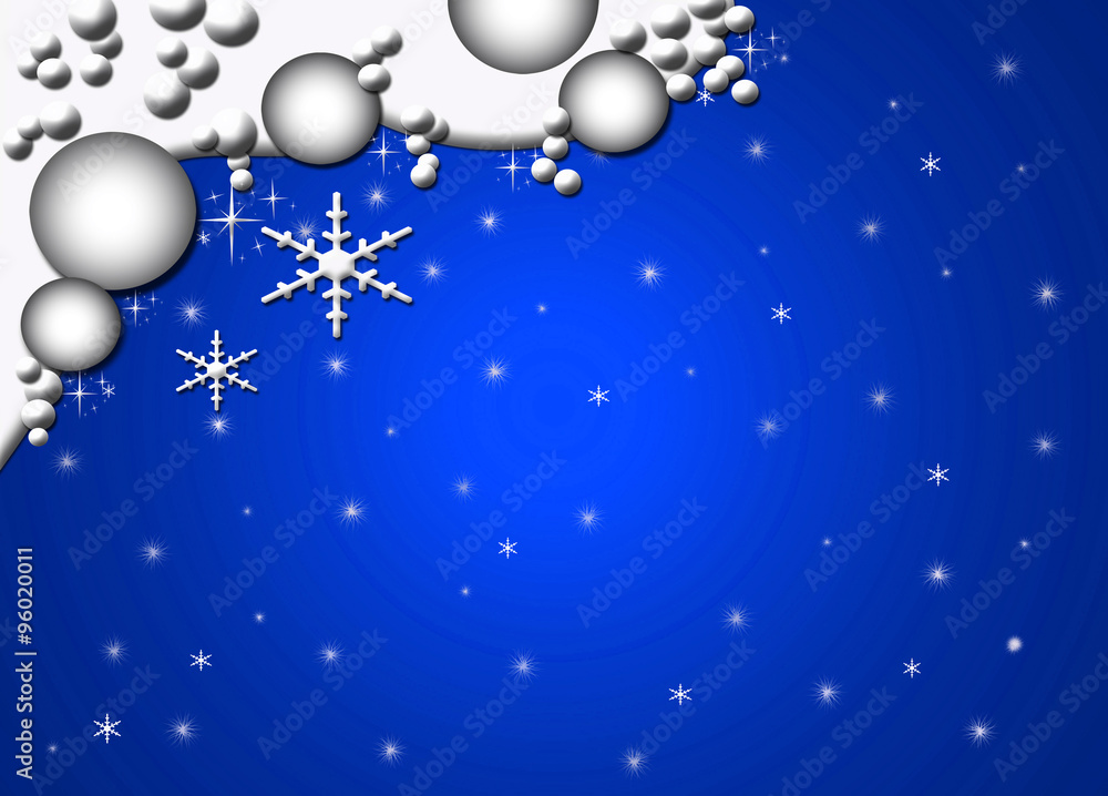 Navidad, nieve, copos de nieve, fondo, azul, iluminado, tarjeta