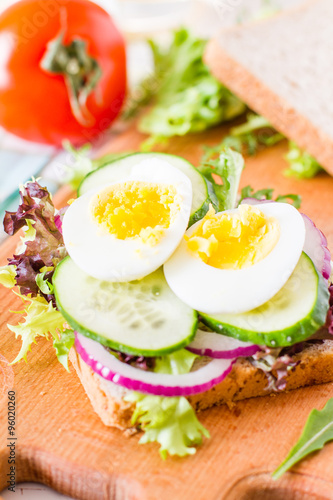 Sandwich with egg and salad