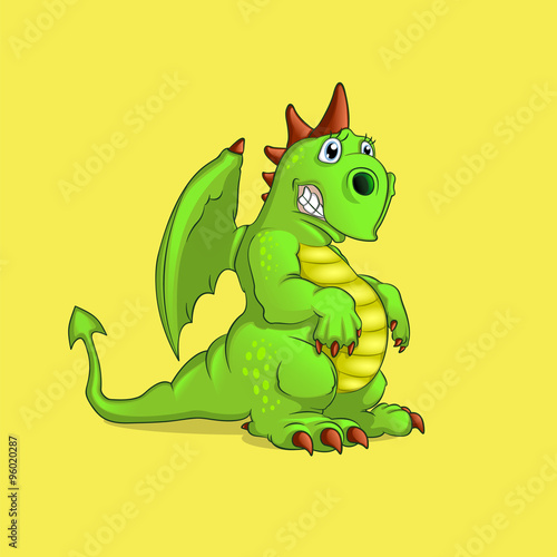 Spotted dragon on a green background