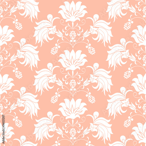 Seamless pattern floral bouquet in vase