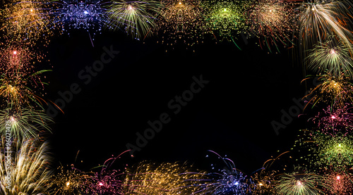 Colorful Fireworks Frame