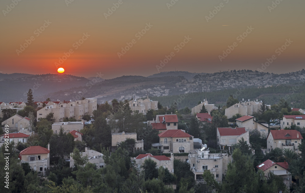 Sunset on the hills of Jerusalem, Israel