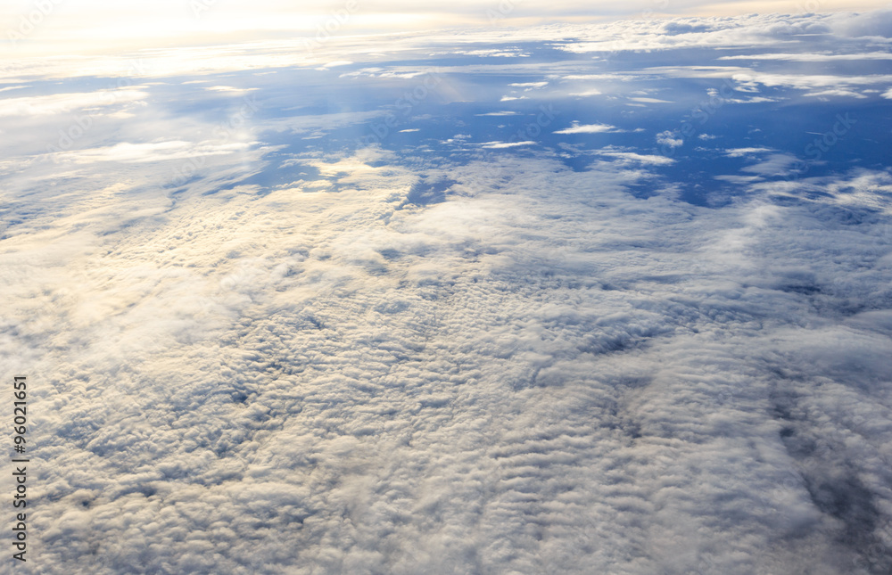 Sky and Cloud Top view from airplane window Sky and Cloud Top view from airplane window
