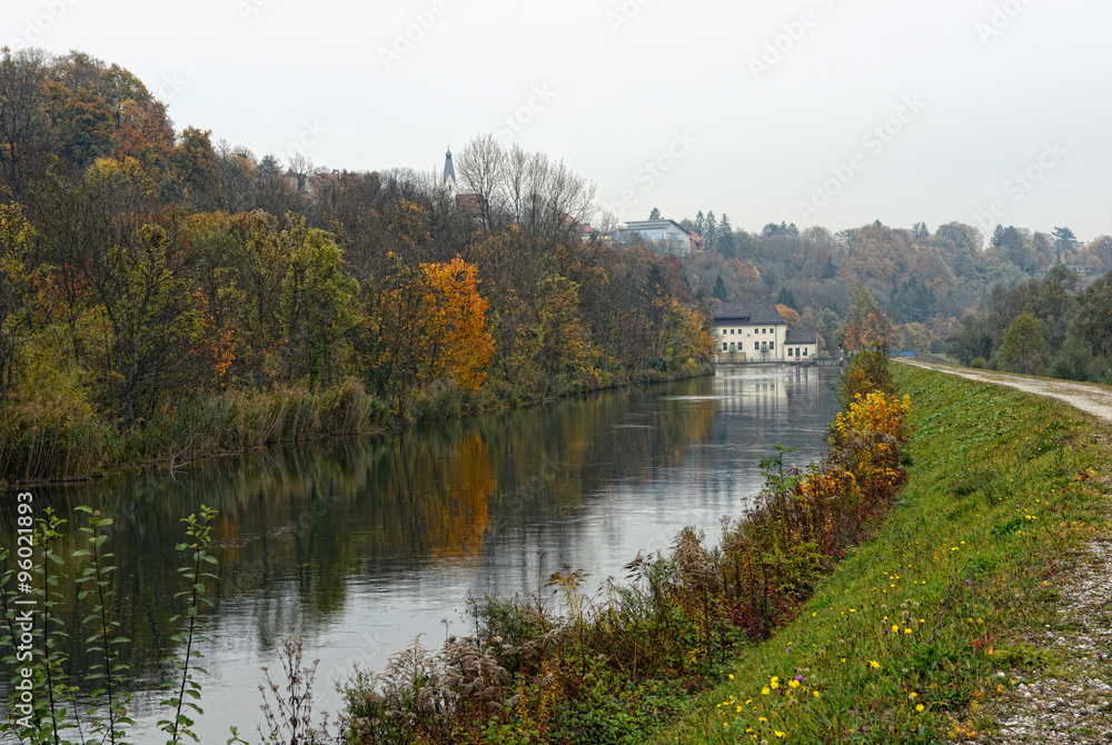 Isar river next to Pullach in Bavaria
