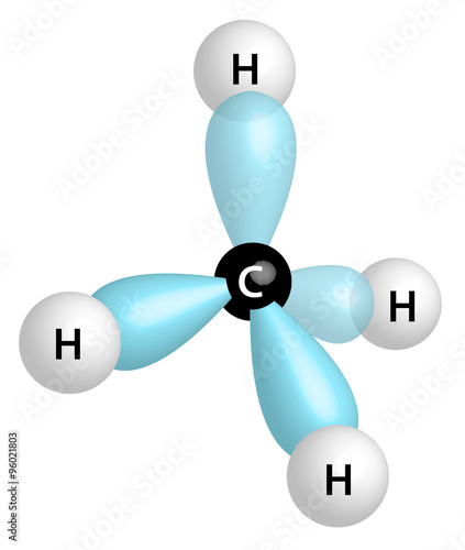 Methan Molekül - Tetaeder mit Hybridorbitalen