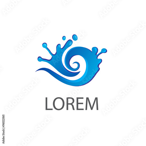 Vector logo design template. Abstract blue water drop