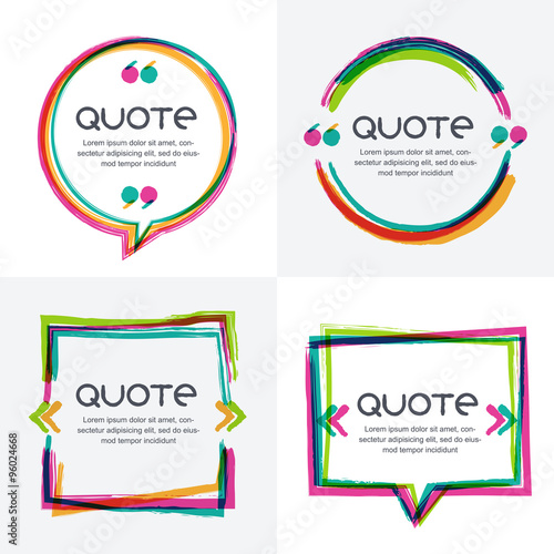 Vector set of quote forms template.