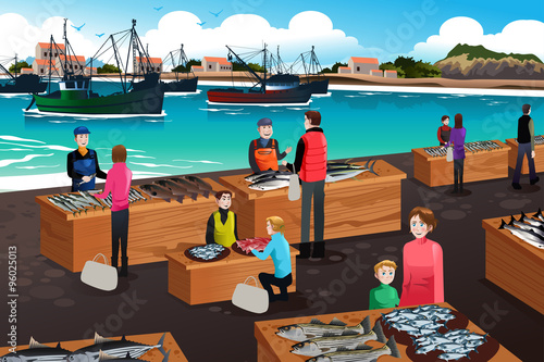 Fish Market Scene