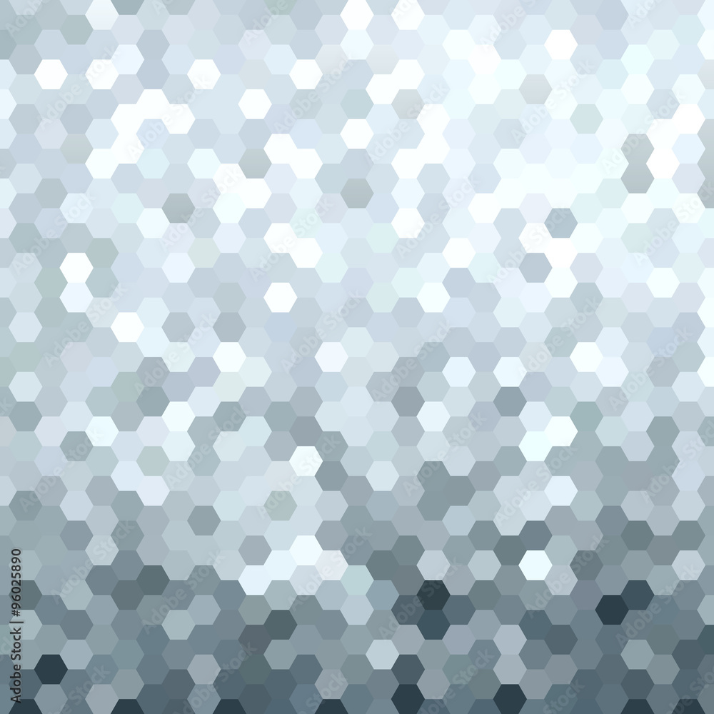 Metal silver honeycomb grid geometric background