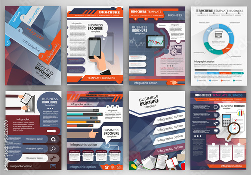 Business brochure template with infographics and icons