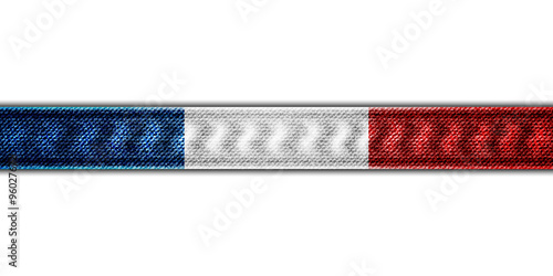 France flag denim ribbon