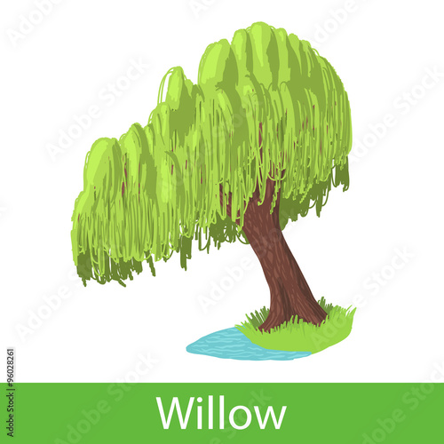 Willow cartoon tree