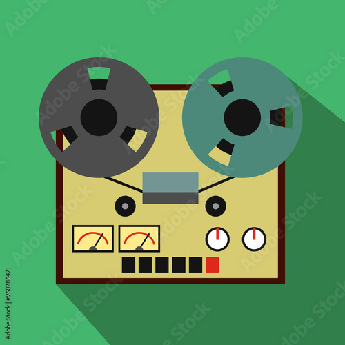 Reel tape recorder flat icon