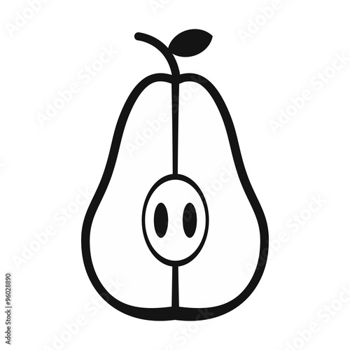 Cut pear simple icon
