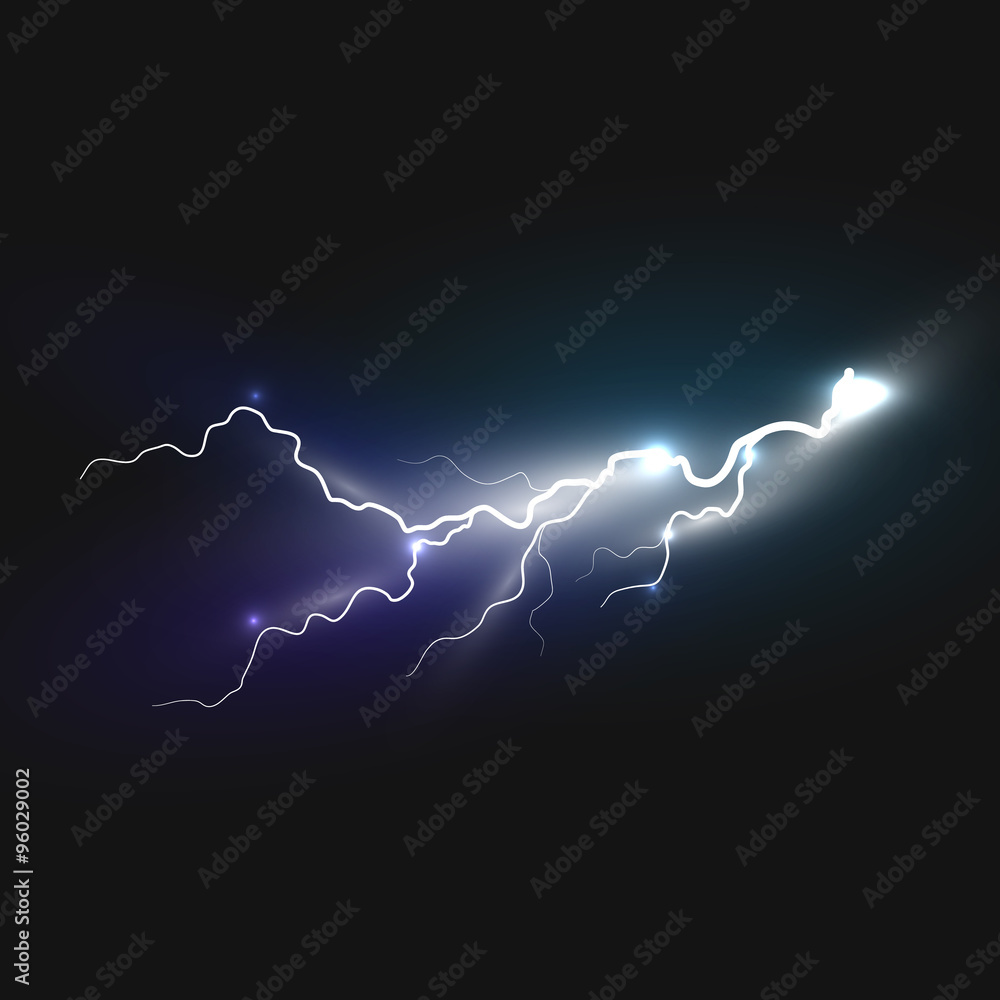 Realistic lightning icon Realistic lightning icon