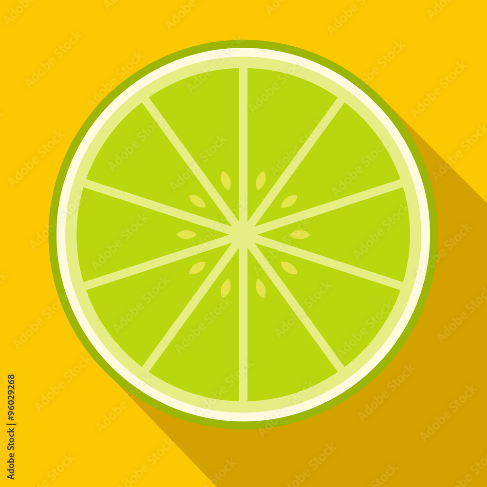 Sliced lime flat icon Sliced lime flat icon