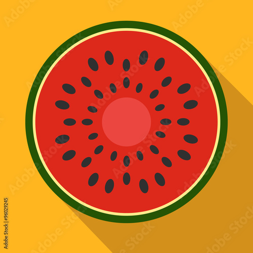 Sliced watermelon flat icon