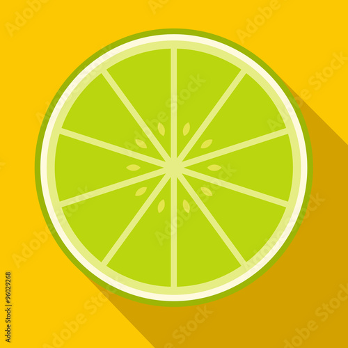 Sliced lime flat icon