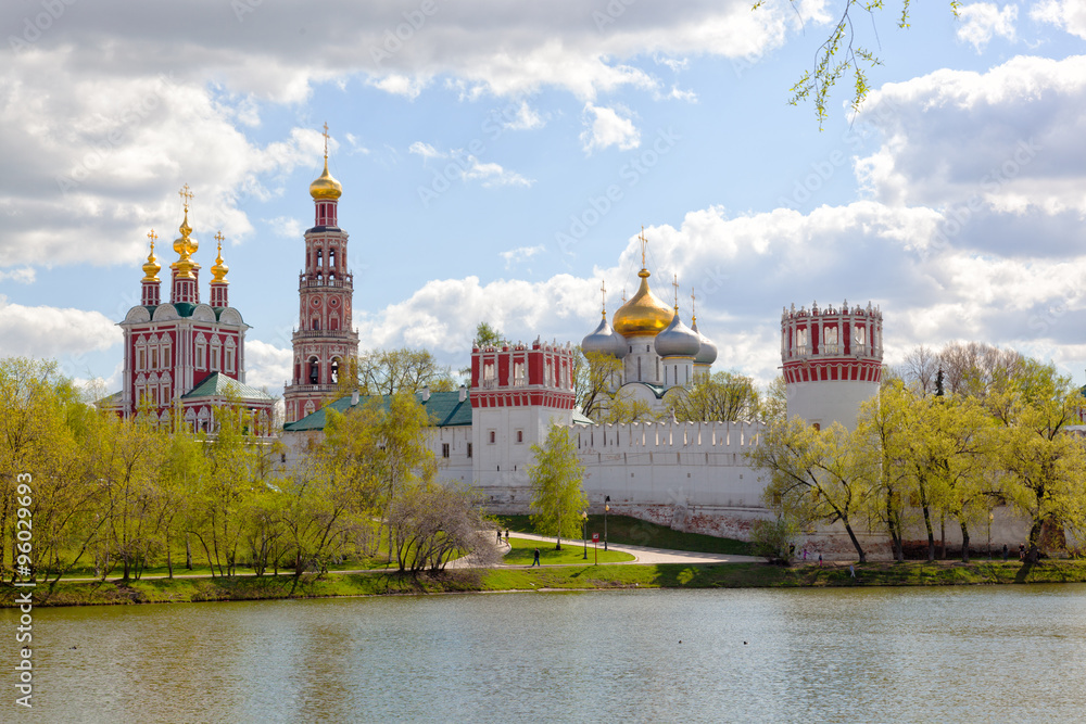 View of the Novodevichy Convent in Moscow in the spring