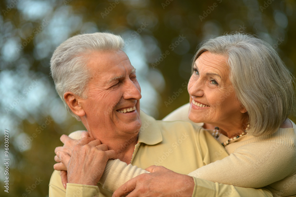 Senior couple in park