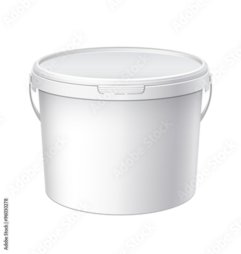 White blank plastic container