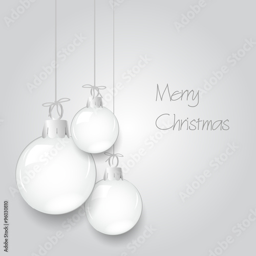shiny white christmas decoration baubles hanging eps10