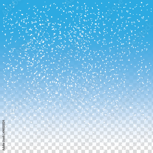 Falling snow on the blue background