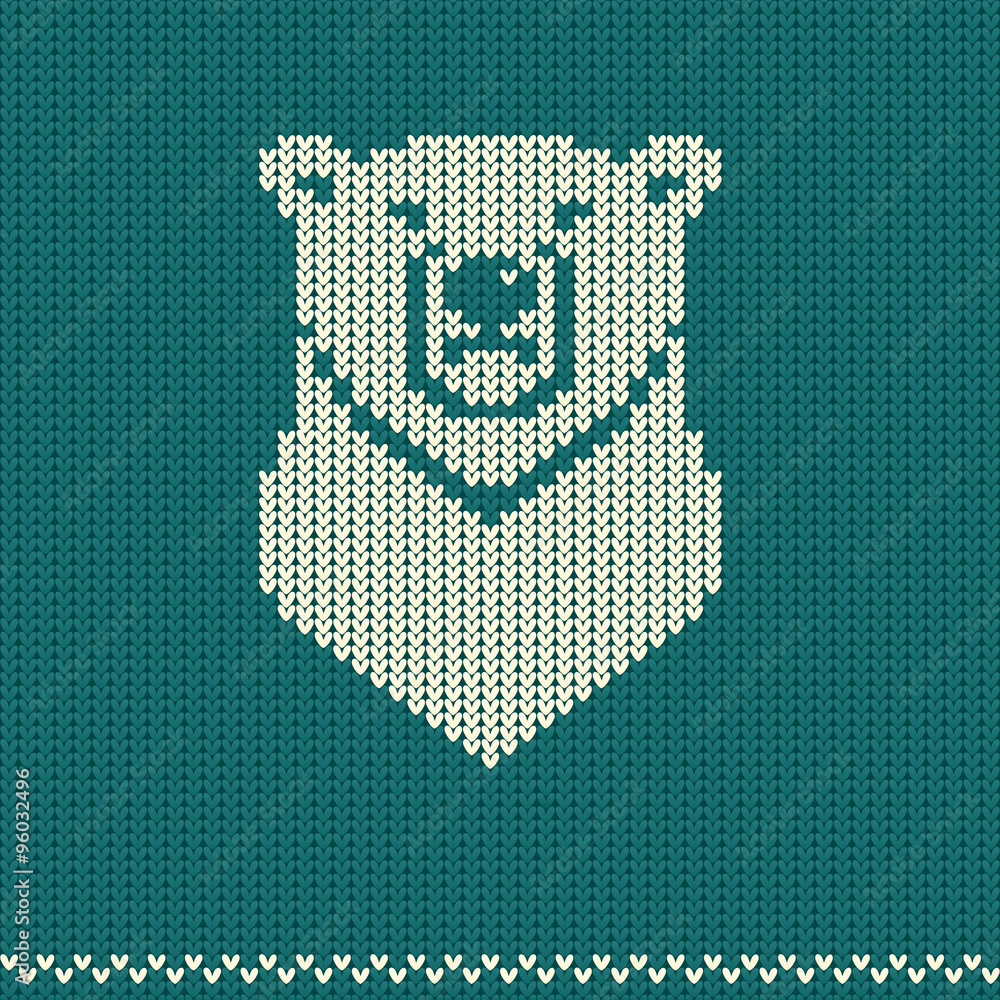 Fototapeta premium Knitted pattern with polar bear