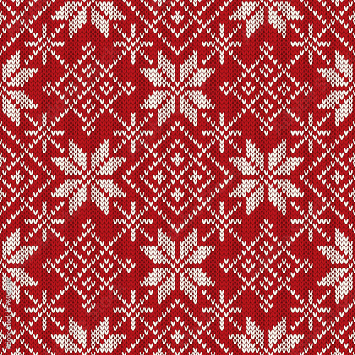 Christmas Sweater Design. Seamless Knitted Pattern