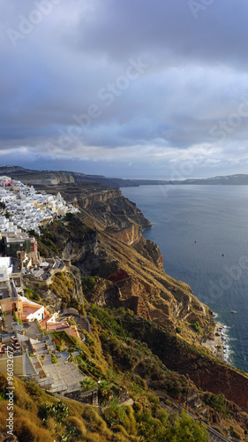 traditional greece village fira on santorini island