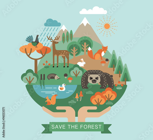 Vector illustration of protection nature.