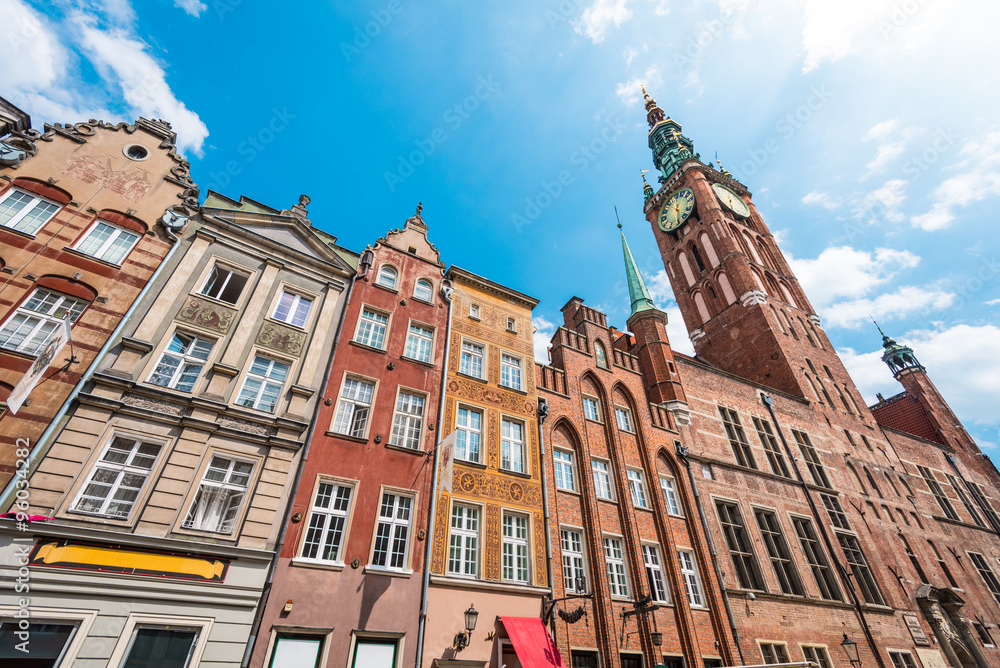 Fototapeta premium Old town houses in Gdansk, Poland, Europe.