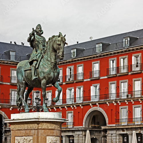 Madrid, Plaza Mayor, Bronze Statue of Felipe III