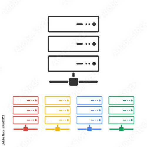 Computer Server icon, flat design