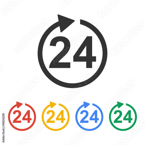 clock hours icon. Flat vector icon