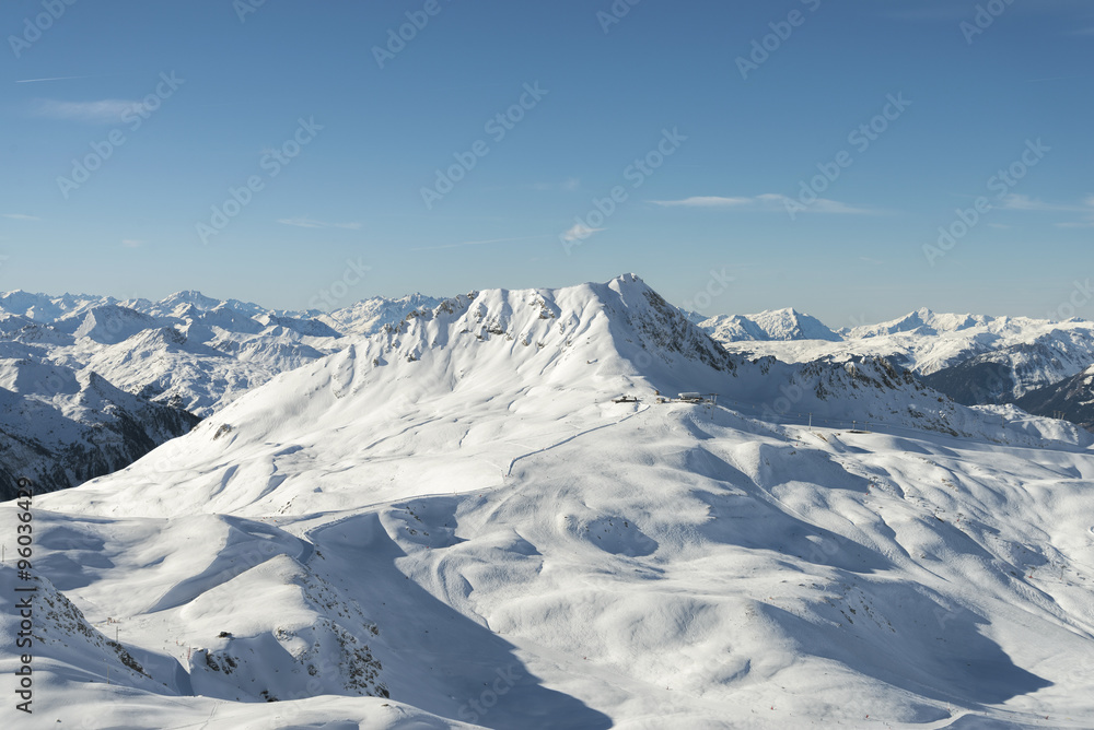 Winter Alpine range panorama view Winter Alpine range panorama view