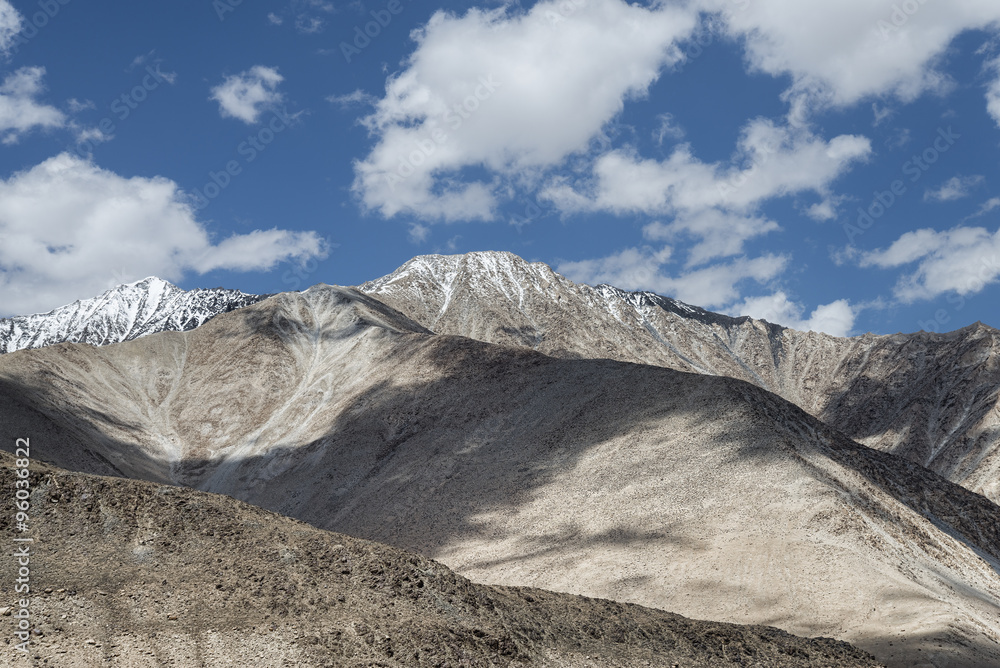Ladakh landscape desert mountains with snow peaks
